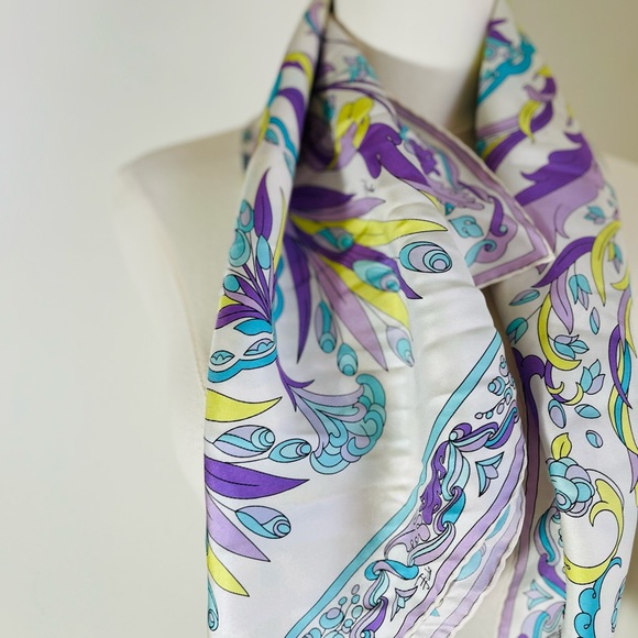 Emilio Pucci Vintage Heavy Silk Scarf - Picture 5 of 7